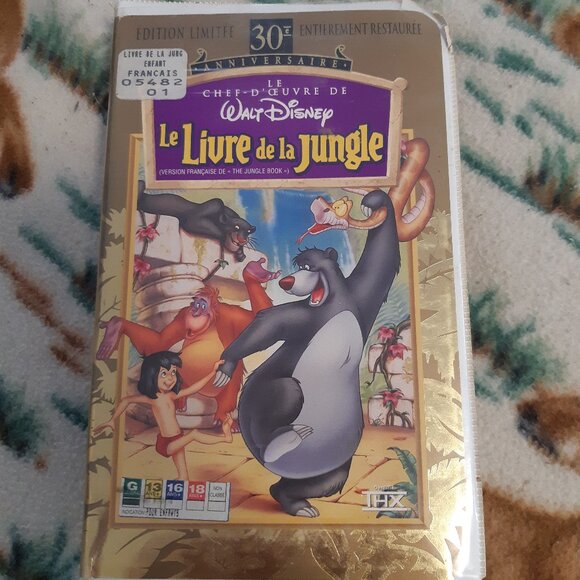 L'Édition limité En VHS Le Livre De La Jungle En Français Et Les Aristochats Usé - Picture 1 of 10